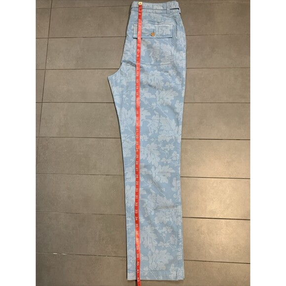 Sundance Womens Pants Sz 6 Blue Floral Straight Trousers Beach Hawaiian Boho - Picture 10 of 10
